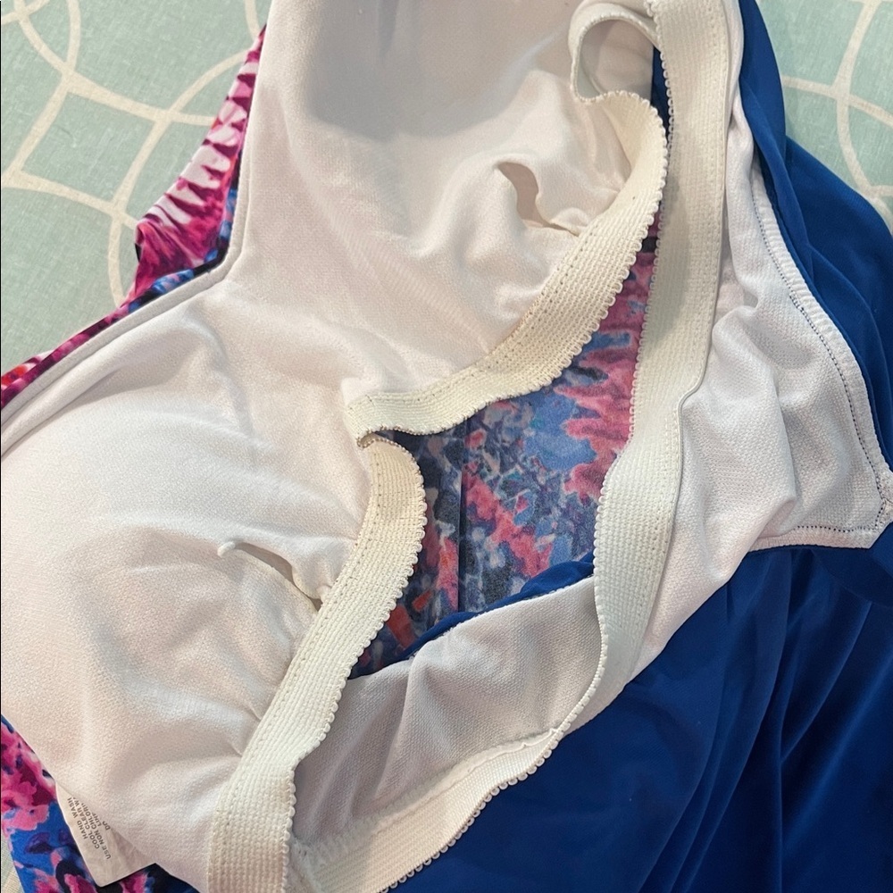 Aqua Green Coloeful Swim Top - Picture 9 of 10